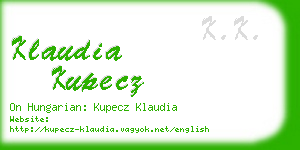 klaudia kupecz business card